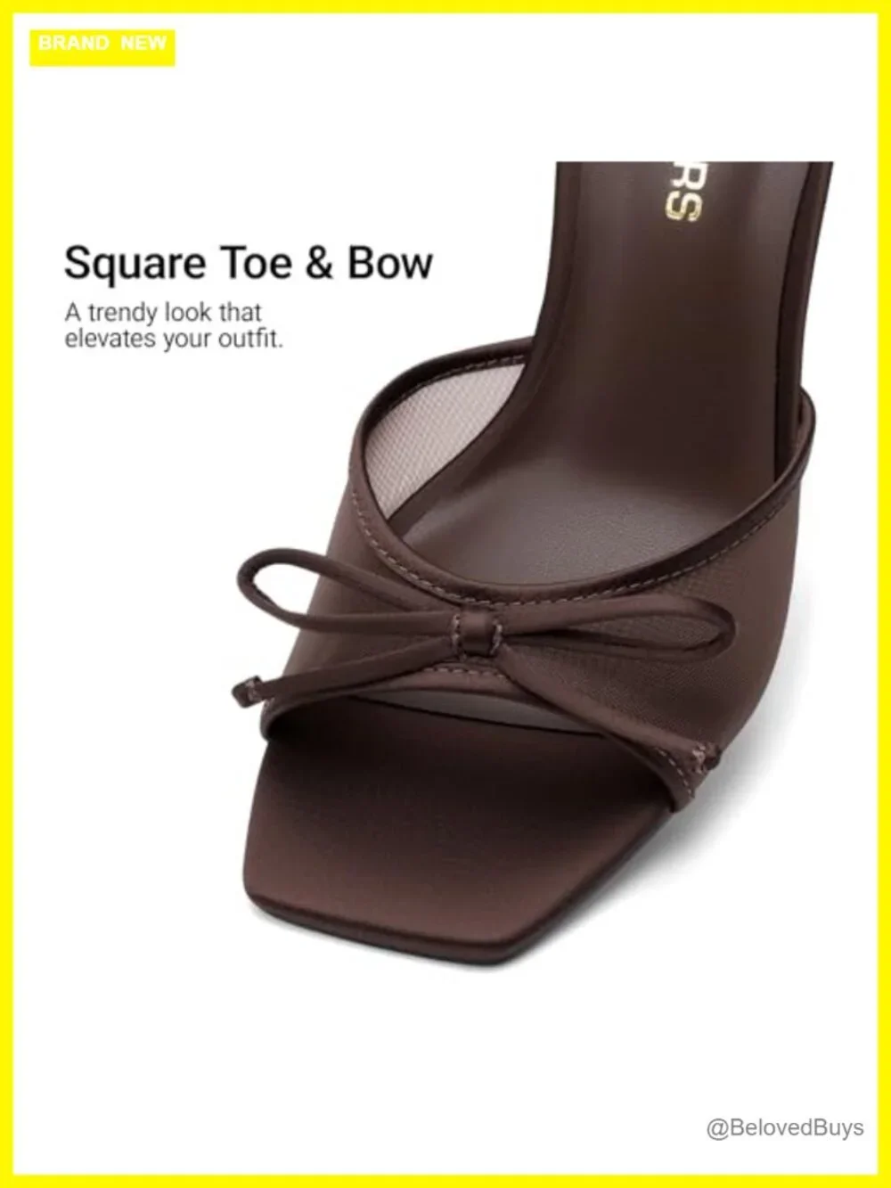 Women's Mesh Bow Stiletto Heels Dressy Square Toe Sandals